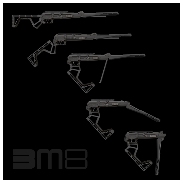 RIFLE RETRACTIL BLACK BUNKER .22 BM8